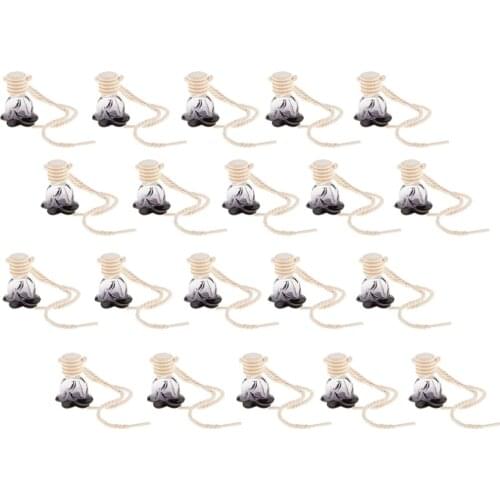 20pcs Air Freshener Car Printed Hanging Diffuser Bottle, 10ml Perfume Fragrance Bottle Flower
