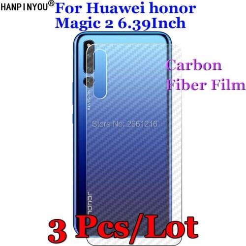 3 Pcs/Lot For Huawei honor Magic 2 6.39" 3D Non-slip Clear Carbon Fiber Back Film Screen Protector Protective Sticker