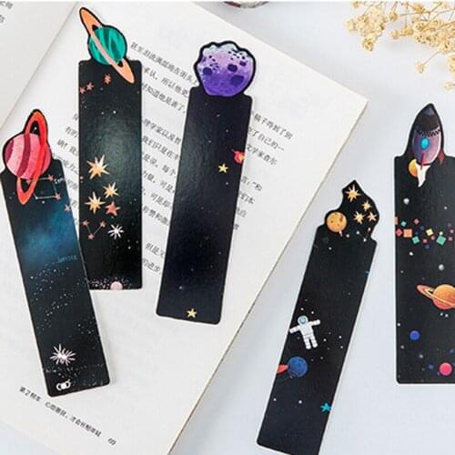 30pcs/lot Creative Planet Bookmark Message Card Galaxy Paper Bookmarks Book Holder School Office Supplies Escolar Gift