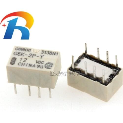 Free Shipping 50pcs original relay G6K-2P-Y-5VDC G6K-2P-Y-12VDC G6K-2P-Y-24VDC G6K-2P-Y DC5V 12V 24V 1A DIP 8PIN