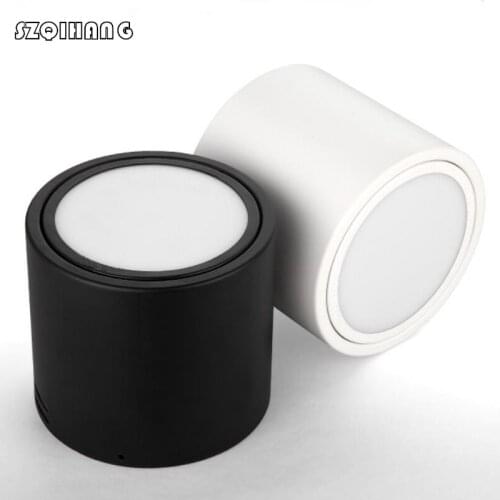 7W/10W/15W Surface Mounted dimmable Downlight 110V 220V COB LED SPOT lighting Led ceiling down+Driver white body black body