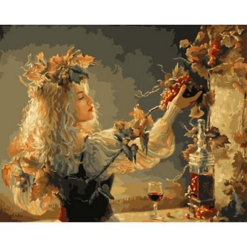 Frameless picture oil paintings by numbers wall decor diy painting on canvas for home decor 4050 flower girl