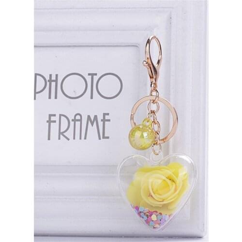 Cute Keychain Stars Sequin Rose Alloy Keychains for Women Car Key Chain New Fashion Jewelry Gift Accessories Llavero Para Coche