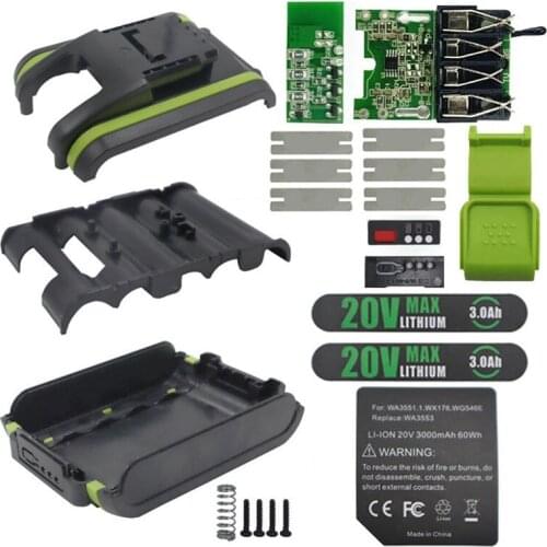 WA3551.1 Li-Ion Battery Case 3.0Ah Sticker PCB Charging Protection Circuit Board for Worx 20V Label WA3551 WA3572 WA3590