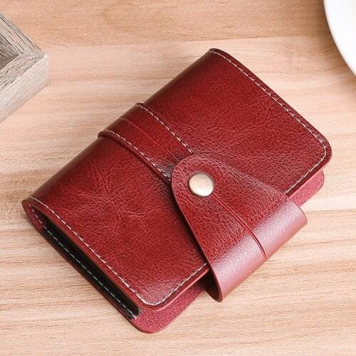 Cow Leather Credit/bank/ID Card Holder Wallet Case Red/brown/pink/blue/black Business Card Holder Vintage Hasp Case for Cards