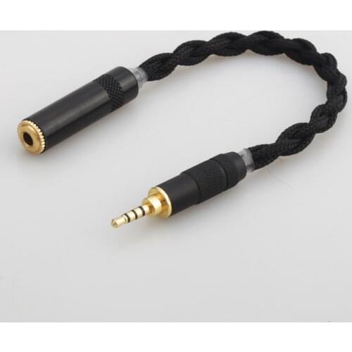 Pure Silver 2.5mm Trrs Balanced Male to 3.5mm Stereo Female Audio Connector Adapter Cable Compatible with Astell&Kern AK240 FIIO