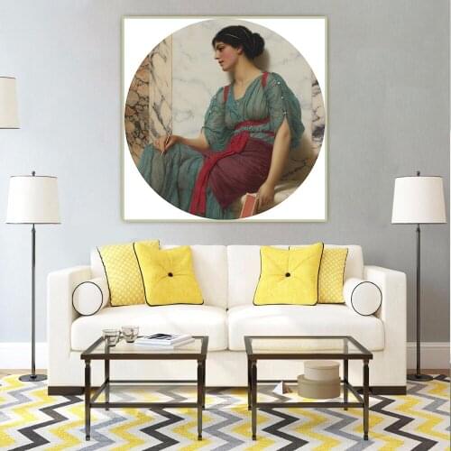 Citon John William Godward《The Love letter》Canvas Art Oil Painting Artwork Poster Picture Wall Hanging Decorations Home Decor