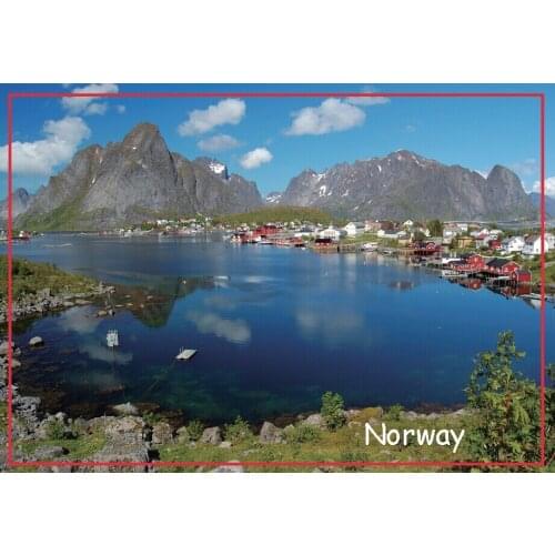 Decoration Gift Photo Magnets 78*54mm Norwegian Fjord Metal Wrapped Souvenir Magnets 20084 Tourist Souvenir Gift
