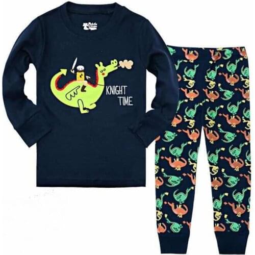 Children Pyjamas Autumn Kids Clothing Sets Dinosaur Pajamas for Boys Comfort Cotton Girls Sleepwear Baby Casual Homewear Suits