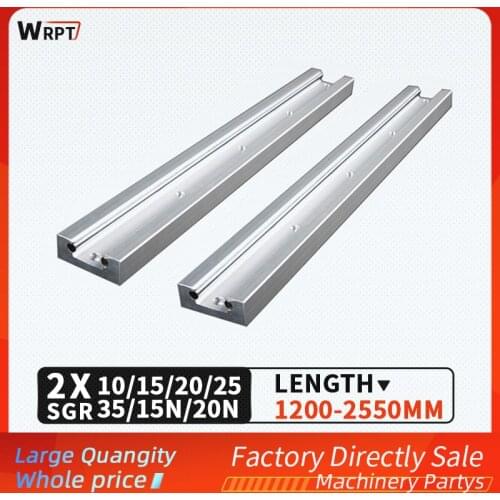 Built-in dual-axis linear guide 2PC SGR10/15N/15/20N/20/25/35 slide rail slider optical axis photography guide,L = 1200MM-2550MM