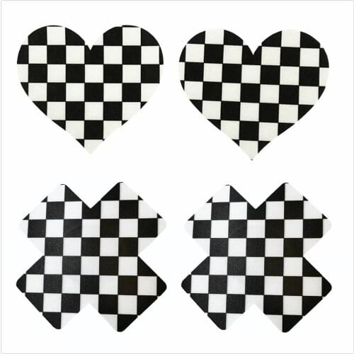 Hot Sexy 10 Pairs (20Pcs)ultra-thin Plaid Chest Sticker Breathable Disposable Adhesive nipple cover Invisible bra Breast Pasties