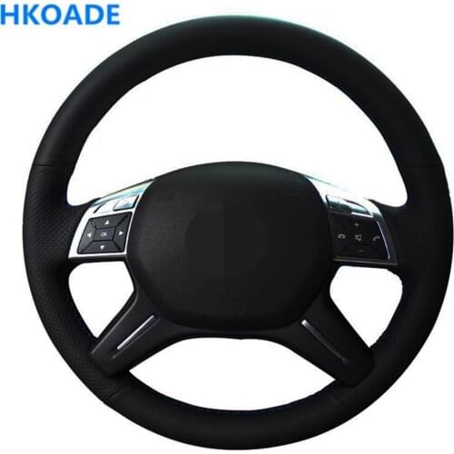 DIY Black Artificial Leather Car Steering Wheel Cover For Mercedes Benz C180 C200 C260 E200 E260 ML320 ML360 ML400