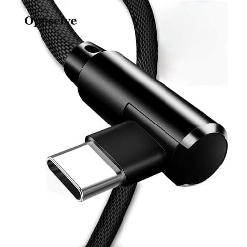 USB Type C Cable For xiaomi redmi note 7 USB-C Mobile Phone Fast Charging L Type Type-C Cable For Samsung Galaxy S10 S9 S8 Plus