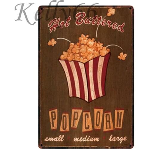 [ Kelly66 ] Popcorn Buttery Fresh Metal Sign Tin Poster Home Decor Bar Wall Art Painting 20*30 CM Size y-1919