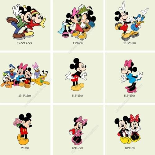 Disney Mickey Mouse Hot Transfer Clothes Stickers Donald Duck Ironing Clothing Patches Cartoon Printed DIY Kid Clothes Decor