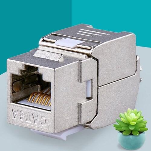 Portable Network RJ45 Keystone Jack Module 360 Degree Full Shielded RJ45 Socket To LSA Tool-free Termination CAT6/CAT7