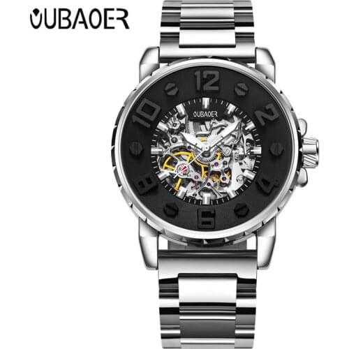 Automatic mechanical watch OUBAOER man business mens watch famous brand Fashion Casual Watches men erkek saat