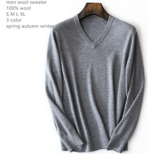 Naizaiga 100% wool V-neck pullover warm wool sweater autumn winter cashmere sweater trendy casual inner base sweater. KSN1