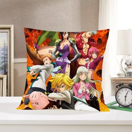 The Seven Deadly Sins Pillowcase Throw Cushion Pillow Cover Printing Invisible Zipper Pillowcase Bedroom Office Throw Pillow