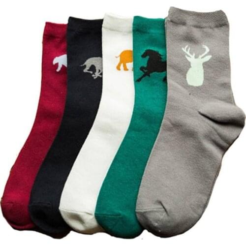 New High Quality Novelty Fashion Cool Men Socks Animal Pattern Creative Socks Cotton Happy Socks Mens Sock