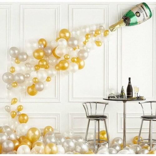 2021 New Champagne Bottle Aluminum Film Balloon Set Wedding Party Decoration Balloon Large Wine Bottle Birthday Decoration