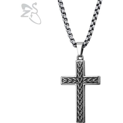 ZS 316L Stainless Steel Pendant Necklace for Men Hip Hop Jewelry Punk Style Rock Roll Necklace Male Biker Jewelry Accessories