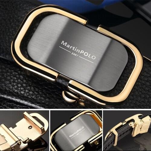 Luxury Belts Men Leather Genuine Leather Belt Cowskin Black Belt Automatic Buckle Business Mens Belts Cinto Masculino MP0302P
