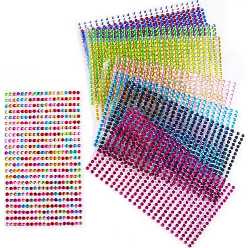 1500Pcs/set 3mm Self Adhesive Acrylic Rhinestone for Phone PC Car Decal Styling Accessories Art Diamond Scrapbooking Stickers