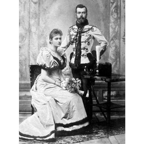 Wedding of Tsar Nikolai II Alexandrovich Romanov Emperor of Russia Portrait Decorative Poster Wall Canvas Sticker Home Decor
