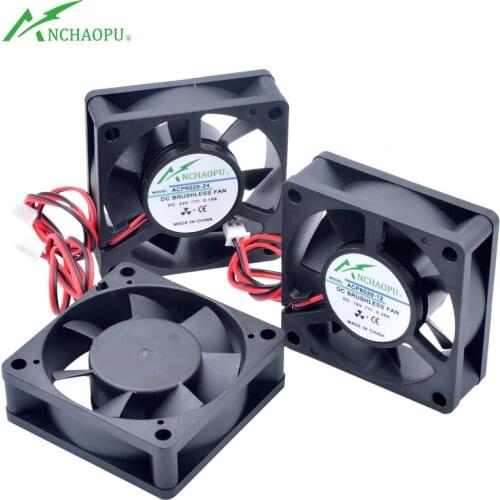 ACP6020 6cm 60mm fan 60x60x20mm DC5V 12V 24V 2pin Cooling fan suitable for chassis power supply charger inverter