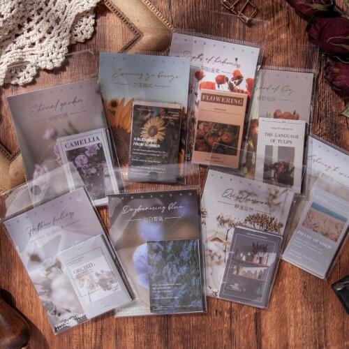Vintage Moment Serise Flowers Sticker Journal Decorative Washi Stickers Scrapbooking Stick Label Diary Album Stickers