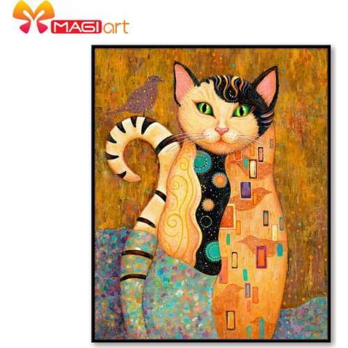 Cross stitch kits Embroidery needlework sets 11CT water soluble canvas patterns 14CT Animal Style Mr. Meow -NCMA124