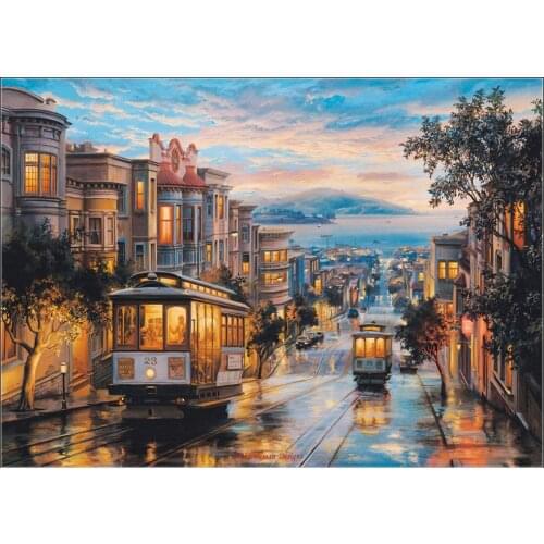 Embroidery Counted Cross Stitch Kits Needlework - Crafts 14 ct DMC color DIY Arts Handmade Decor - Cable Car Heaven