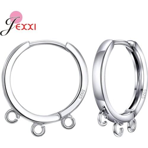 New Trendy Women Girls DIY Earring Findings 925 Sterling Silver Earring Hoops Popuplar Jewelry Accessory For DIY Handmaking
