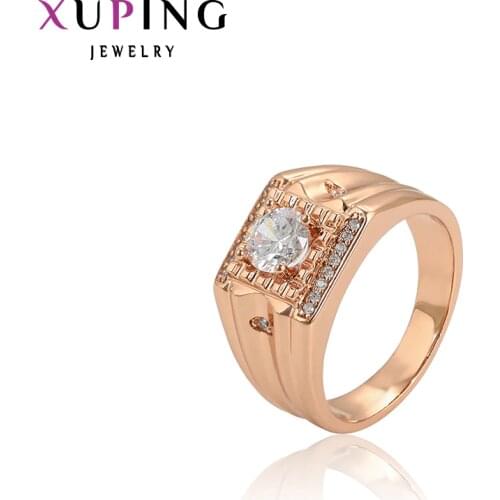 Xuping Luxury Fashion Rings Charm Style Rose Gold Color Plated Ring for Girl Women Party Jewelry Christmas Gift 15607