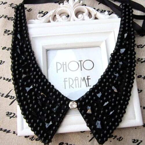 Fashion Statement Fake Collar White & Black Tie Vintage Detachable Collar False Collar Lapel Blouse Women Clothes Accessories