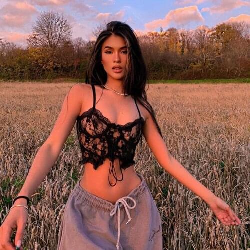 2021 spring and summer new lace sexy camisole backless three-dimensional thin waist Women vest