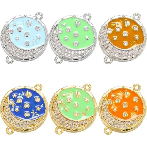 ZHUKOU gold silver color Lollipop Connector DIY Bracelet Necklace Jewelry Enamel Connector Accessories Supply Wholesale VS478