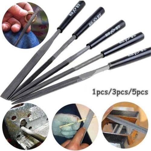 1/3/5 x Needle Files Set for Jeweler Diamond Wood Carving Metal Glass Stone Craft (Size: 140*3mm)