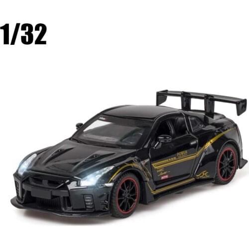 New 1:32 GT R R35 Race Diecasts & Toy Vehicles Metal Car Model Sound Light For Children Christmas Gift Collection Car Toys