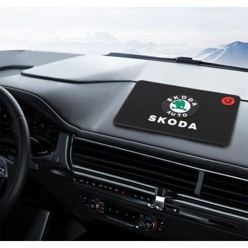 1PCS Car Non-Slip Mat Auto Dashboard Phone Anti-Slip Mat For Skoda Fabia Kamiq Karoq Kodiaq Octavia Rapid Scala Superb