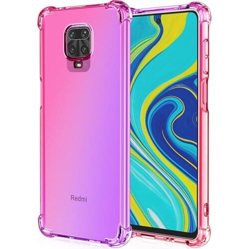 10pcs Air Cushion Corner Case Gradient Colorful Soft TPU Shockproof Cover For Xiaomi Redmi Note 10 Pro Max 10S 9 5G 9S 9A 9C 9T