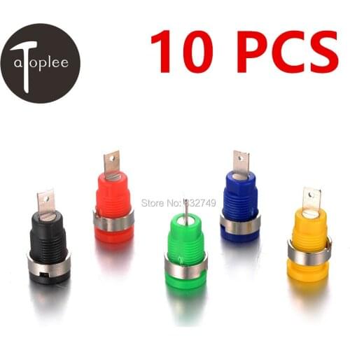 NEW Sale 10 PCS Good Quality Binding Post Banana Jack Socket Panel Mount for Safety Protection Plug 5 Colors