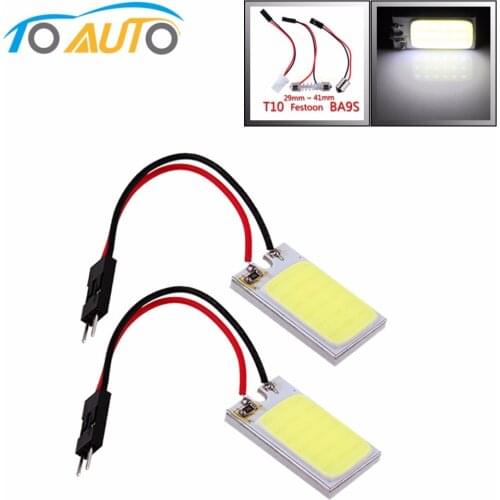 2pcs 3W COB 18 Chip LED Car Interior Light T10 w5w ba9s t4w Festoon c5w Dome Adapter bulbs lamp LED Panel Auto car light source