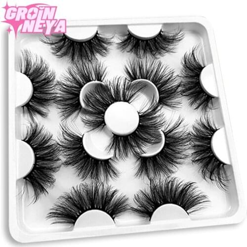 5/7/8 pairs Eyelashes 3D Mink Lashes 25MM Fluffy Soft Wispy Volume Thick long Cross False Eyelashes Eye Lashes Reusable Eyelash