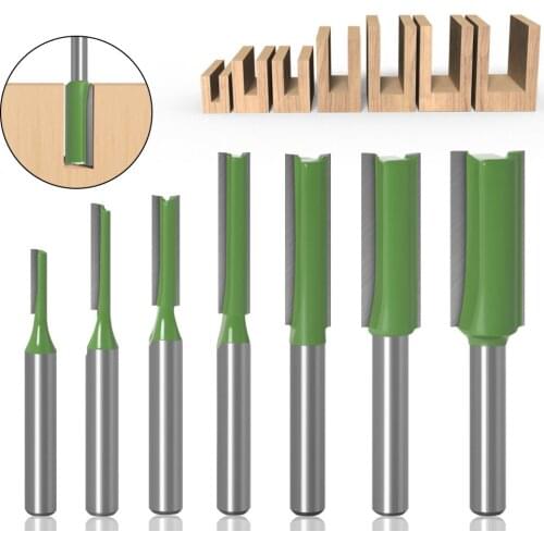 6mm 1/4 inch Shank Single Double Flute Straight Bit Milling Cutter for Wood Tungsten Carbide Router Bit Woodwork Tool