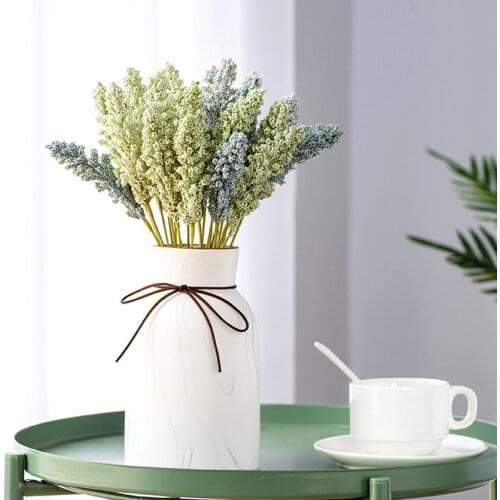 6Pcs/Lot Artificial Vanilla Mini Foam Berry Spike Artificial Flowers Bouquet for Home Plant Wall Decoration Cereals Plant Heap