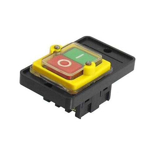 AC 220/380V 10A 6 Screw Terminals I/O Latching Pushbutton Switch