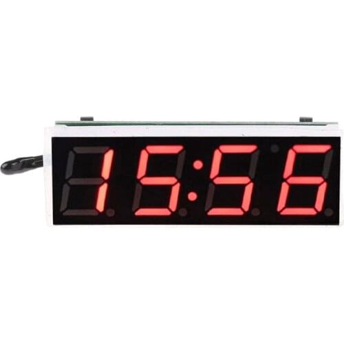 Car Digital Tube Electronic Clock LED Three-In-One Time + Temperature + Voltage a Basic Version of the Microcontroller Clock