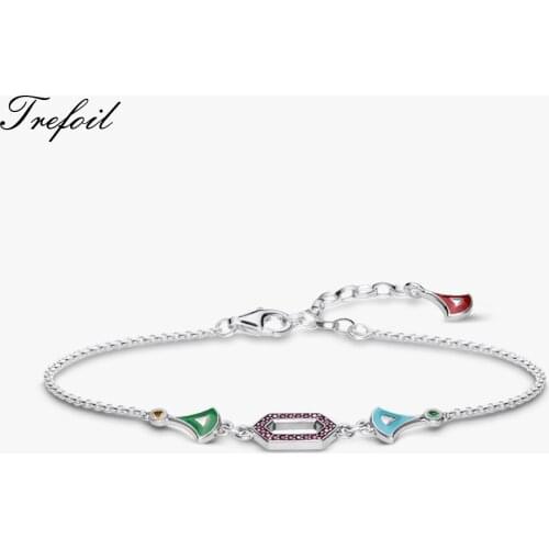 Bracelet Lick Chain Colorful Dragon Night Ornament,2019 Pure 925 Sterling Silver Fashion Jewelry Trendy Gift for Women Girls